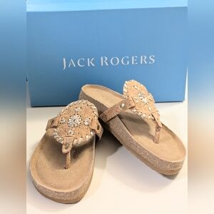 JACK ROGERS, Leather Collins Playground Sandals, Cork, Various Sizes